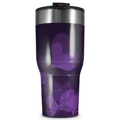 WraptorSkinz Skin Wrap compatible with 2017 and newer RTIC Tumblers 30oz Bokeh Hearts Purple (TUMBLER NOT INCLUDED)