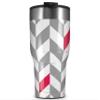 WraptorSkinz Skin Wrap compatible with 2017 and newer RTIC Tumblers 30oz Chevrons Gray And Raspberry (TUMBLER NOT INCLUDED) view 1
