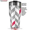 WraptorSkinz Skin Wrap compatible with 2017 and newer RTIC Tumblers 30oz Chevrons Gray And Raspberry (TUMBLER NOT INCLUDED) view 2