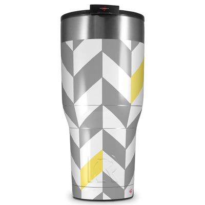 WraptorSkinz Skin Wrap compatible with 2017 and newer RTIC Tumblers 30oz Chevrons Gray And Yellow (TUMBLER NOT INCLUDED)