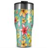 WraptorSkinz Skin Wrap compatible with 2017 and newer RTIC Tumblers 30oz Beach Flowers Seafoam Green (TUMBLER NOT INCLUDED) view 1