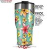 WraptorSkinz Skin Wrap compatible with 2017 and newer RTIC Tumblers 30oz Beach Flowers Seafoam Green (TUMBLER NOT INCLUDED) view 2