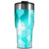 WraptorSkinz Skin Wrap compatible with 2017 and newer RTIC Tumblers 30oz Bokeh Squared Neon Teal (TUMBLER NOT INCLUDED) view 1