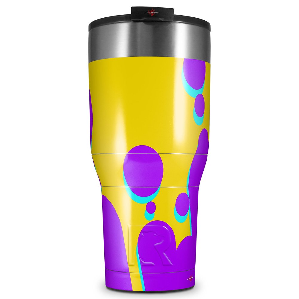 WraptorSkinz Skin Wrap compatible with 2017 and newer RTIC Tumblers 30oz Drip Purple Yellow Teal (TUMBLER NOT INCLUDED)