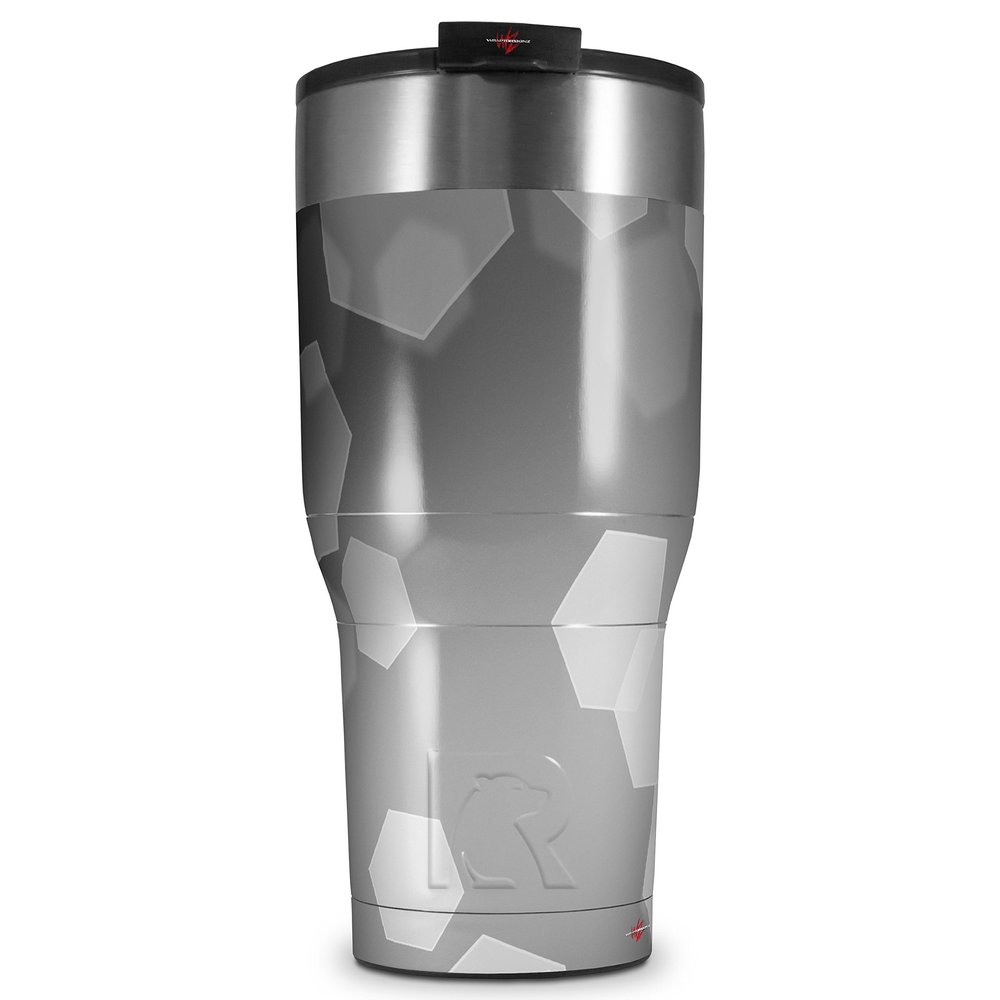 WraptorSkinz Skin Wrap compatible with 2017 and newer RTIC Tumblers 30oz Bokeh Hex Grey (TUMBLER NOT INCLUDED)