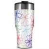 WraptorSkinz Skin Wrap compatible with 2017 and newer RTIC Tumblers 30oz Kearas Flowers on White (TUMBLER NOT INCLUDED) view 1