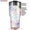 WraptorSkinz Skin Wrap compatible with 2017 and newer RTIC Tumblers 30oz Kearas Flowers on White (TUMBLER NOT INCLUDED) view 2