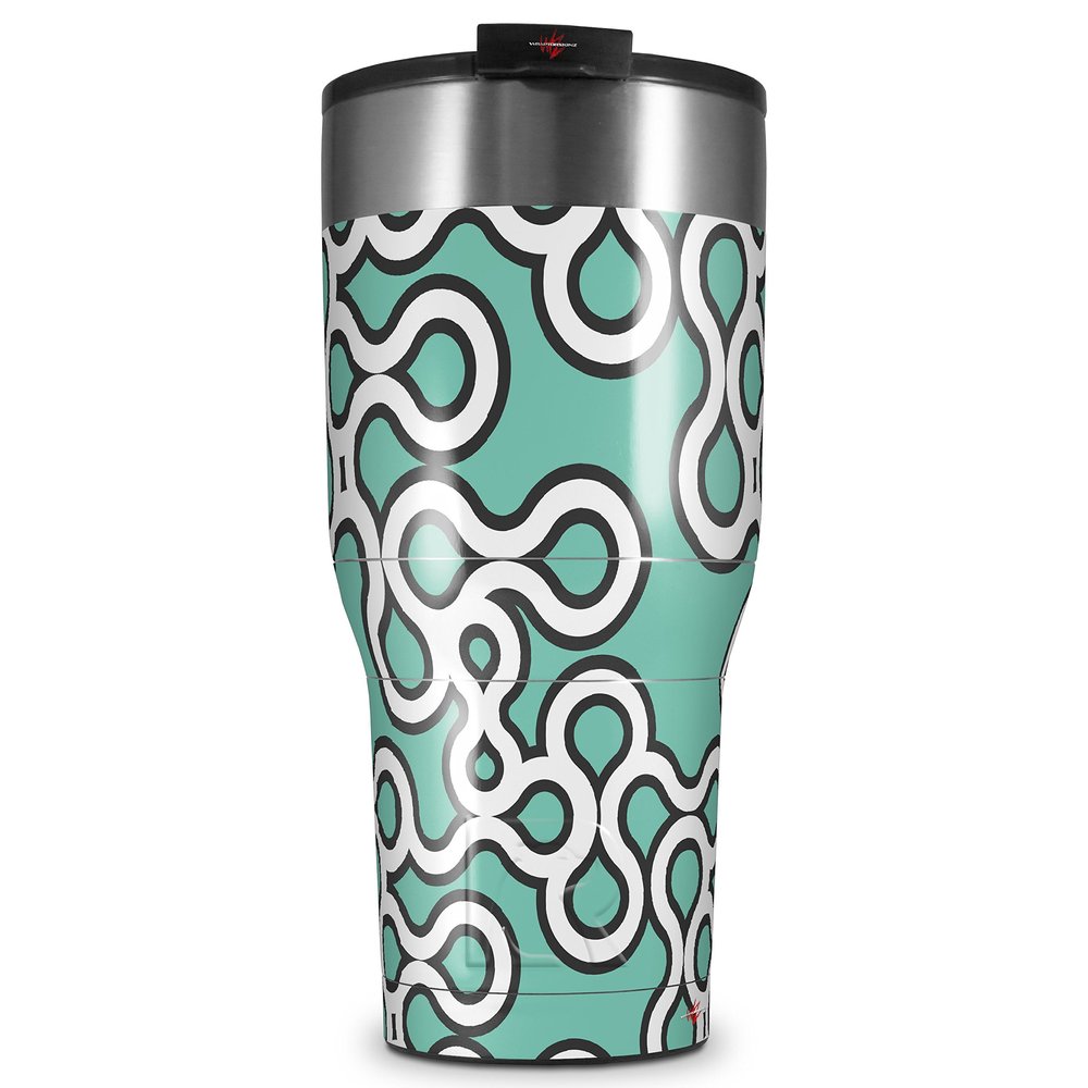 WraptorSkinz Skin Wrap compatible with 2017 and newer RTIC Tumblers 30oz Locknodes 03 Seafoam Green (TUMBLER NOT INCLUDED)
