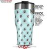 WraptorSkinz Skin Wrap compatible with 2017 and newer RTIC Tumblers 30oz Kearas Daisies Seafoam (TUMBLER NOT INCLUDED) view 2