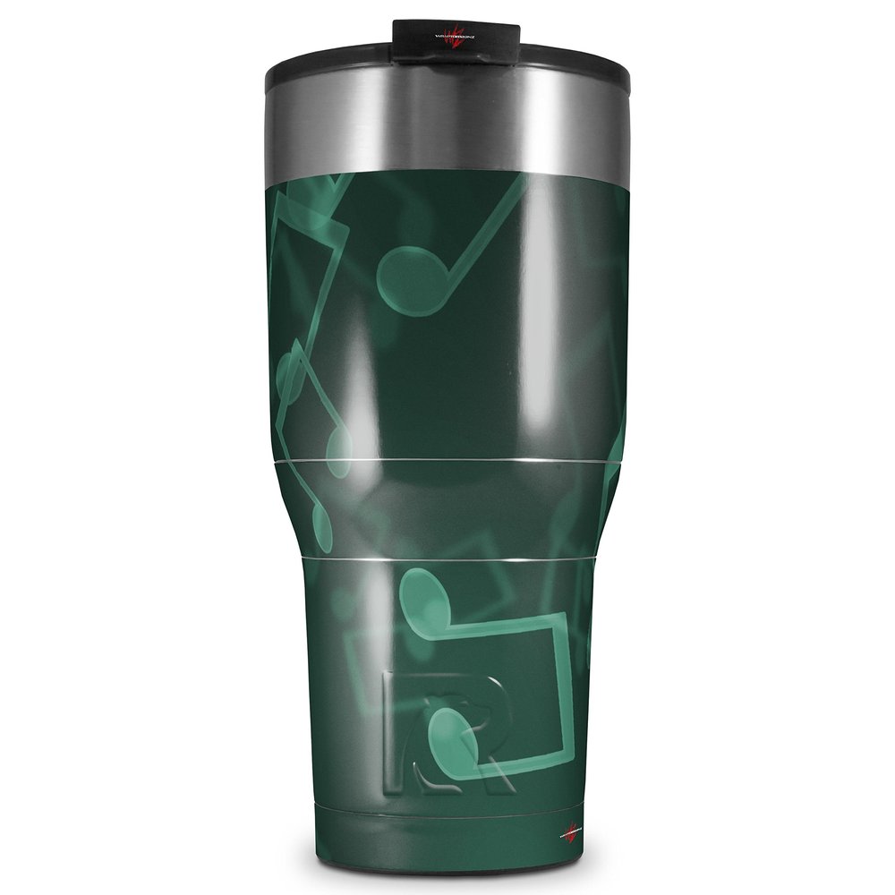 WraptorSkinz Skin Wrap compatible with 2017 and newer RTIC Tumblers 30oz Bokeh Music Seafoam Green (TUMBLER NOT INCLUDED)