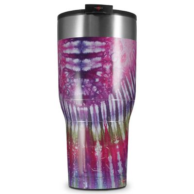 WraptorSkinz Skin Wrap compatible with 2017 and newer RTIC Tumblers 30oz Tie Dye Red Stripes (TUMBLER NOT INCLUDED)