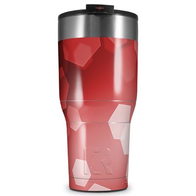 WraptorSkinz Skin Wrap compatible with 2017 and newer RTIC Tumblers 30oz Bokeh Hex Red (TUMBLER NOT INCLUDED)