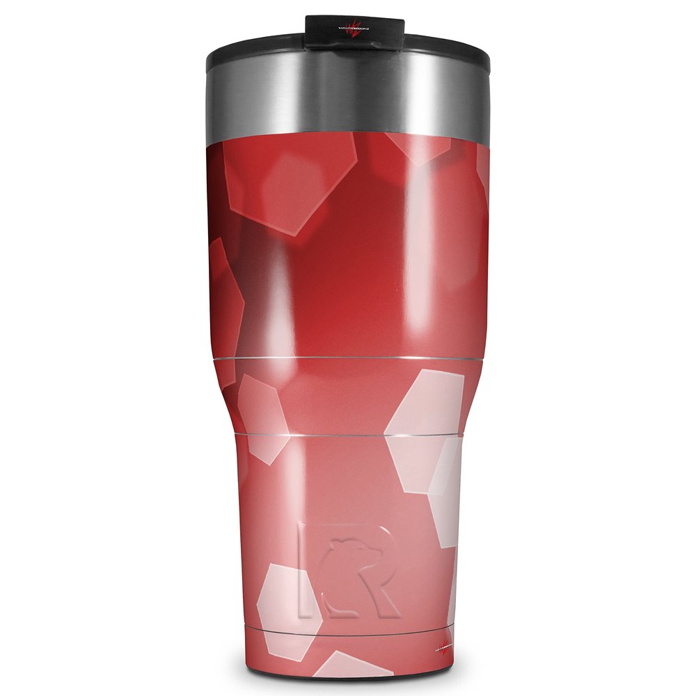 WraptorSkinz Skin Wrap compatible with 2017 and newer RTIC Tumblers 30oz Bokeh Hex Red (TUMBLER NOT INCLUDED)