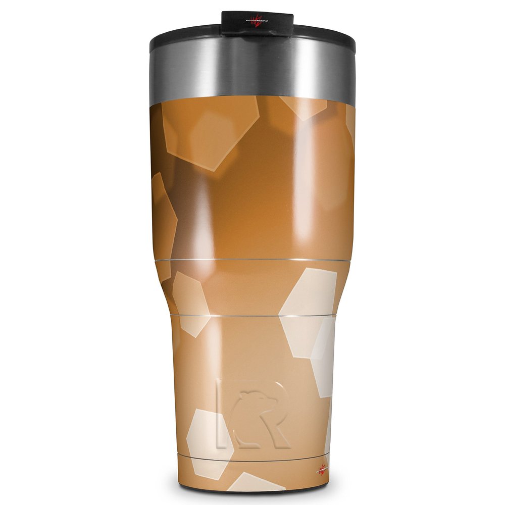 WraptorSkinz Skin Wrap compatible with 2017 and newer RTIC Tumblers 30oz Bokeh Hex Orange (TUMBLER NOT INCLUDED)