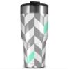 WraptorSkinz Skin Wrap compatible with 2017 and newer RTIC Tumblers 30oz Chevrons Gray And Seafoam (TUMBLER NOT INCLUDED) view 1