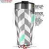 WraptorSkinz Skin Wrap compatible with 2017 and newer RTIC Tumblers 30oz Chevrons Gray And Seafoam (TUMBLER NOT INCLUDED) view 2