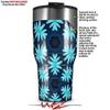 WraptorSkinz Skin Wrap compatible with 2017 and newer RTIC Tumblers 30oz Abstract Floral Blue (TUMBLER NOT INCLUDED) view 2