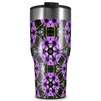 WraptorSkinz Skin Wrap compatible with 2017 and newer RTIC Tumblers 30oz Floral Pattern Purple (TUMBLER NOT INCLUDED)