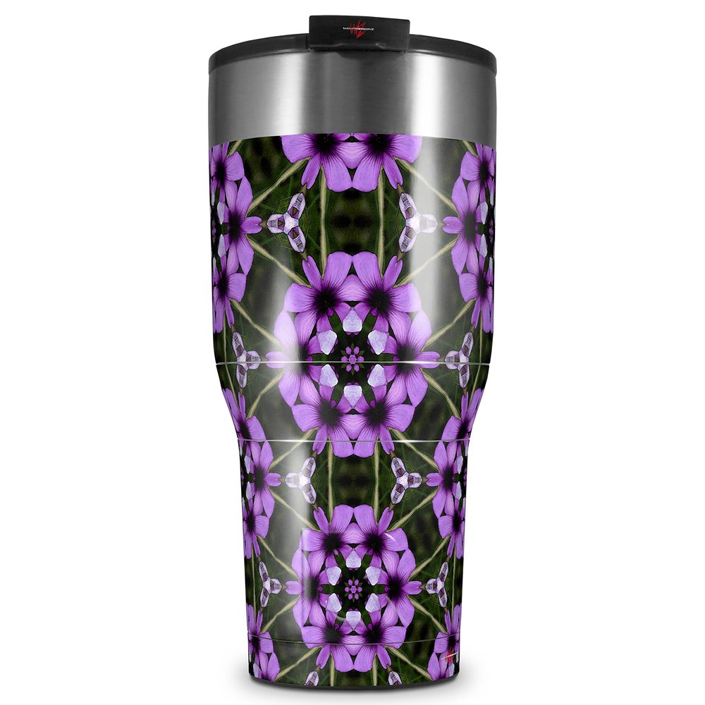WraptorSkinz Skin Wrap compatible with 2017 and newer RTIC Tumblers 30oz Floral Pattern Purple (TUMBLER NOT INCLUDED)