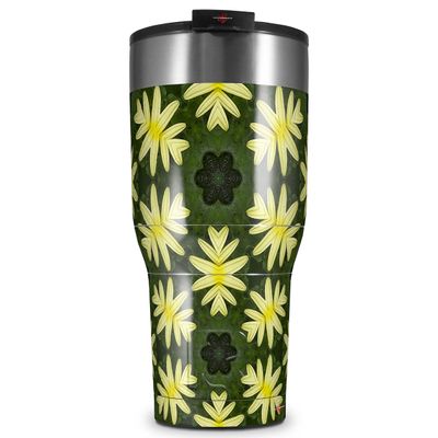 WraptorSkinz Skin Wrap compatible with 2017 and newer RTIC Tumblers 30oz Abstract Floral Yellow (TUMBLER NOT INCLUDED)