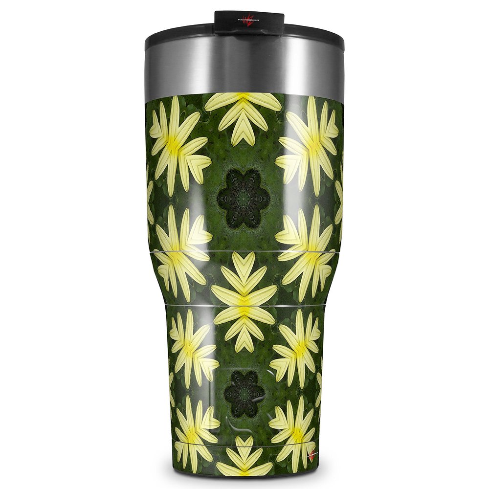 WraptorSkinz Skin Wrap compatible with 2017 and newer RTIC Tumblers 30oz Abstract Floral Yellow (TUMBLER NOT INCLUDED)