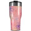 WraptorSkinz Skin Wrap compatible with 2017 and newer RTIC Tumblers 30oz Kearas Flowers on Pink (TUMBLER NOT INCLUDED) view 1