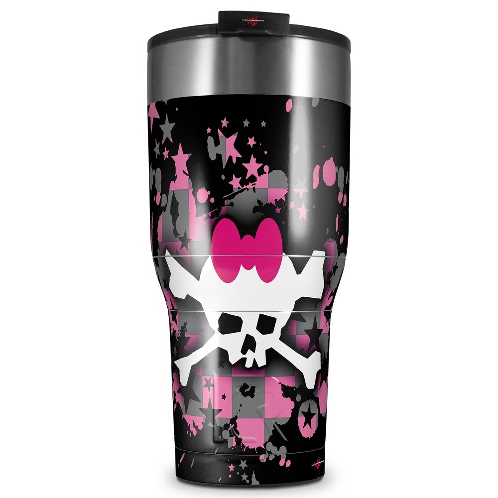 WraptorSkinz Skin Wrap compatible with 2017 and newer RTIC Tumblers 30oz Scene Skull Splatter (TUMBLER NOT INCLUDED)
