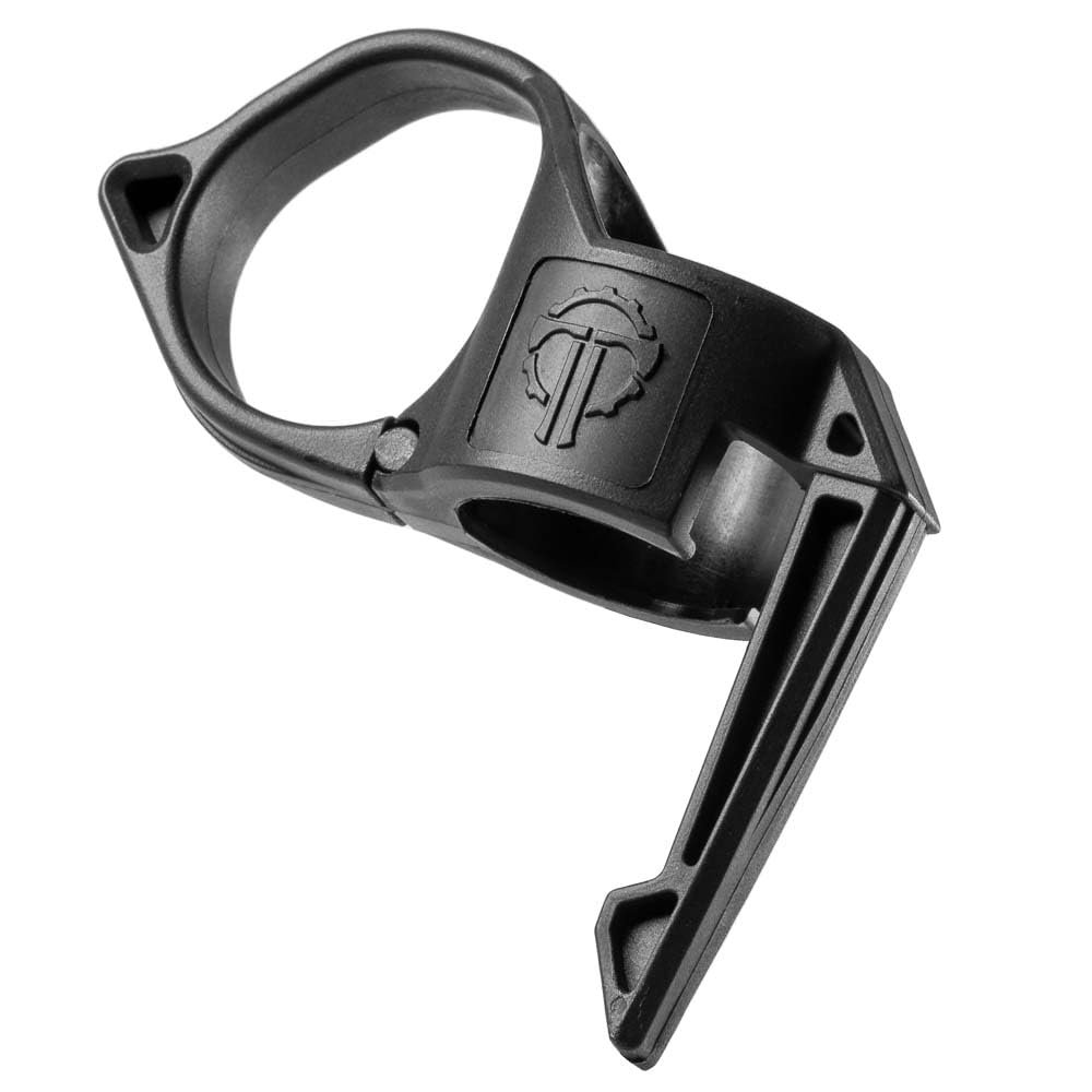 Thyrm Switchback Large 2.0 Flashlight Ring (Black, Non-Dual Fuel Version) Finger Release Ring with Pocket Clip for Many 1-inch Diameter Lights