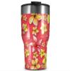 WraptorSkinz Skin Wrap compatible with 2017 and newer RTIC Tumblers 30oz Beach Flowers Coral (TUMBLER NOT INCLUDED) view 1