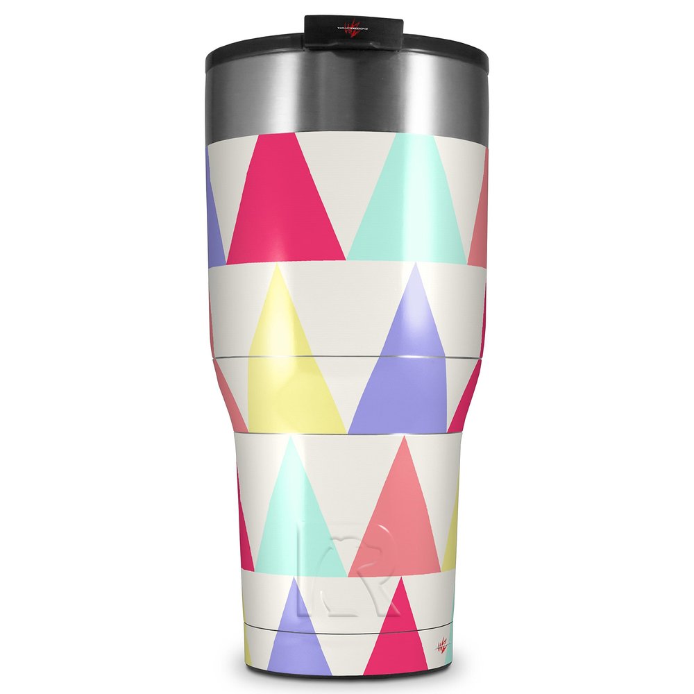 WraptorSkinz Skin Wrap compatible with 2017 and newer RTIC Tumblers 30oz Triangles Light (TUMBLER NOT INCLUDED)