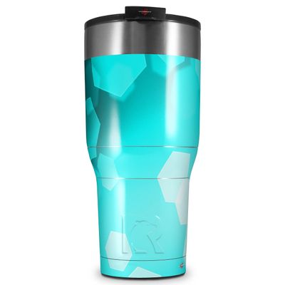WraptorSkinz Skin Wrap compatible with 2017 and newer RTIC Tumblers 30oz Bokeh Hex Neon Teal (TUMBLER NOT INCLUDED)