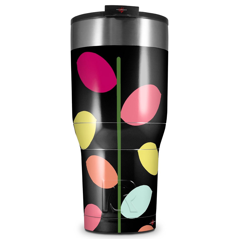 WraptorSkinz Skin Wrap compatible with 2017 and newer RTIC Tumblers 30oz Plain Leaves On Black (TUMBLER NOT INCLUDED)
