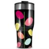 WraptorSkinz Skin Wrap compatible with 2017 and newer RTIC Tumblers 30oz Plain Leaves On Black (TUMBLER NOT INCLUDED) view 1