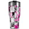 WraptorSkinz Skin Wrap compatible with 2017 and newer RTIC Tumblers 30oz Checker Skull Splatter Pink (TUMBLER NOT INCLUDED) view 1