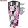 WraptorSkinz Skin Wrap compatible with 2017 and newer RTIC Tumblers 30oz Checker Skull Splatter Pink (TUMBLER NOT INCLUDED) view 2