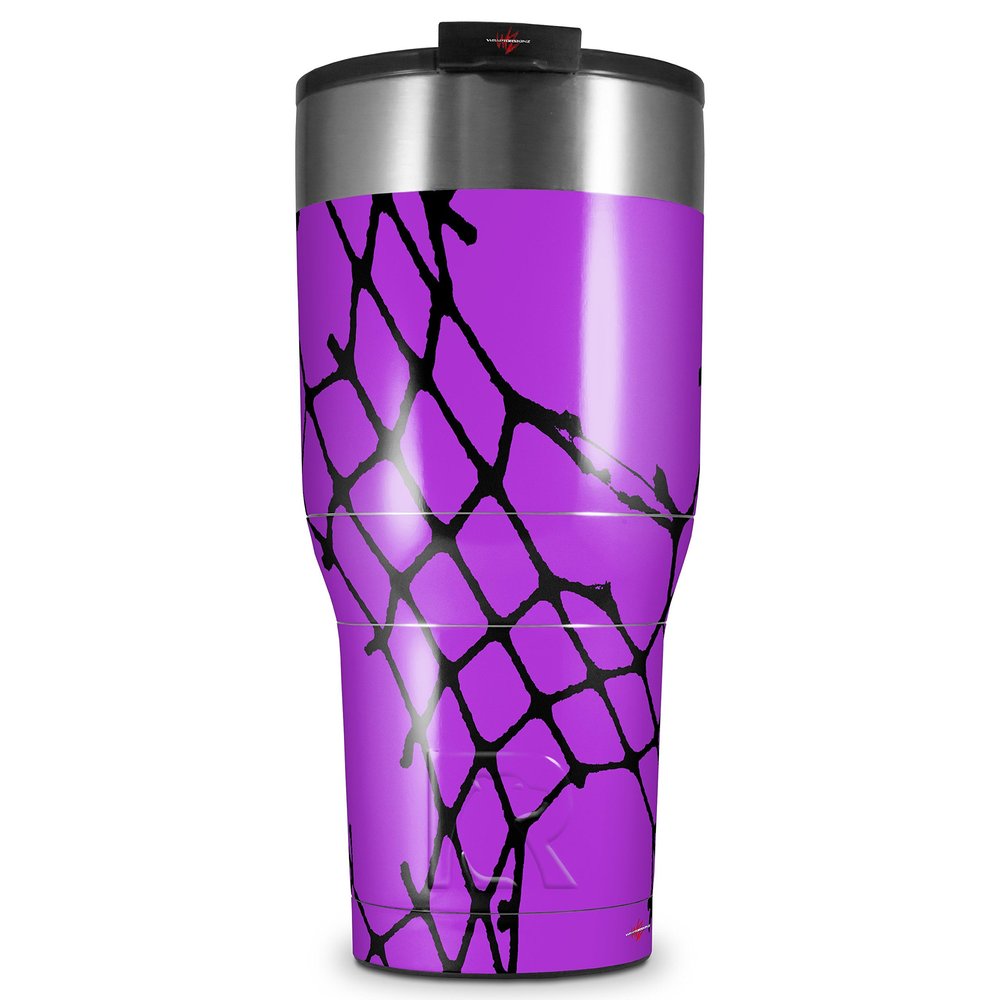 WraptorSkinz Skin Wrap compatible with 2017 and newer RTIC Tumblers 30oz Ripped Fishnets Purple (TUMBLER NOT INCLUDED)