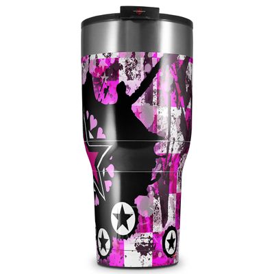 WraptorSkinz Skin Wrap compatible with 2017 and newer RTIC Tumblers 30oz Pink Star Splatter (TUMBLER NOT INCLUDED)