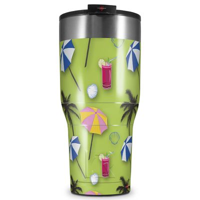 WraptorSkinz Skin Wrap compatible with 2017 and newer RTIC Tumblers 30oz Beach Party Umbrellas Sage Green (TUMBLER NOT INCLUDED)