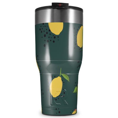 WraptorSkinz Skin Wrap compatible with 2017 and newer RTIC Tumblers 30oz Lemon Dark Teal (TUMBLER NOT INCLUDED)