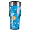 WraptorSkinz Skin Wrap compatible with 2017 and newer RTIC Tumblers 30oz Beach Party Umbrellas Blue Medium (TUMBLER NOT INCLUDED) view 1