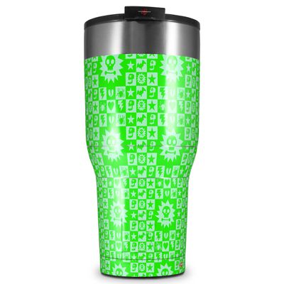 WraptorSkinz Skin Wrap compatible with 2017 and newer RTIC Tumblers 30oz Gothic Punk Pattern Green (TUMBLER NOT INCLUDED)