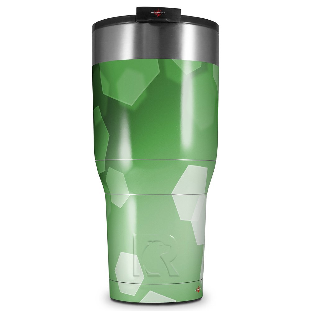 WraptorSkinz Skin Wrap compatible with 2017 and newer RTIC Tumblers 30oz Bokeh Hex Green (TUMBLER NOT INCLUDED)