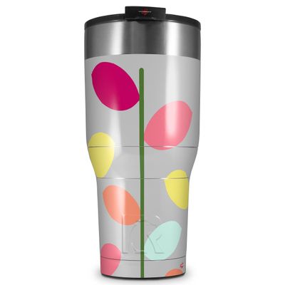 WraptorSkinz Skin Wrap compatible with 2017 and newer RTIC Tumblers 30oz Plain Leaves On Gray (TUMBLER NOT INCLUDED)