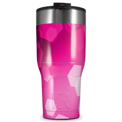 WraptorSkinz Skin Wrap compatible with 2017 and newer RTIC Tumblers 30oz Bokeh Hex Hot Pink (TUMBLER NOT INCLUDED)