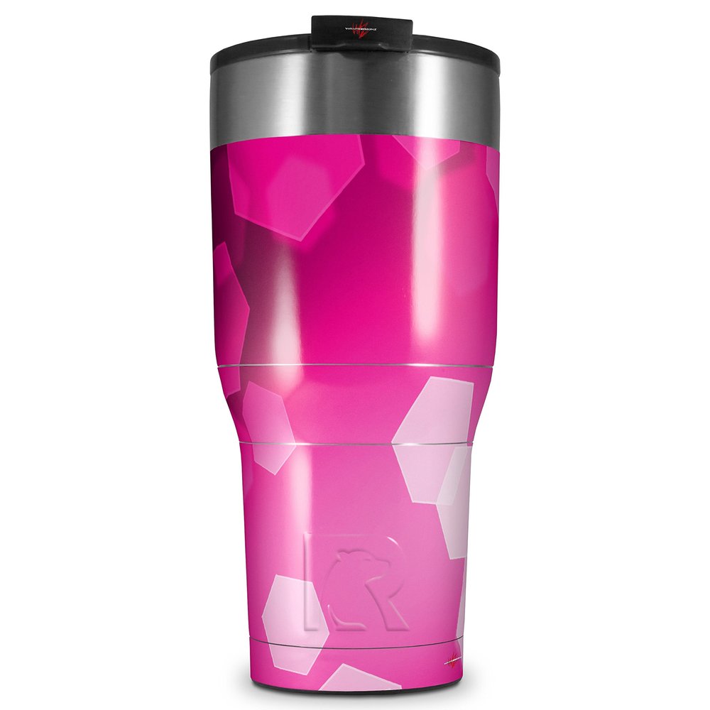 WraptorSkinz Skin Wrap compatible with 2017 and newer RTIC Tumblers 30oz Bokeh Hex Hot Pink (TUMBLER NOT INCLUDED)