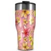 WraptorSkinz Skin Wrap compatible with 2017 and newer RTIC Tumblers 30oz Beach Flowers Pink (TUMBLER NOT INCLUDED) view 1