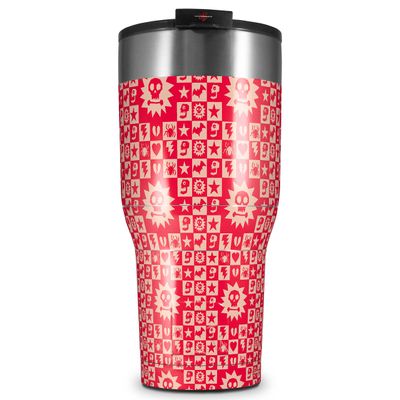 WraptorSkinz Skin Wrap compatible with 2017 and newer RTIC Tumblers 30oz Gothic Punk Pattern Red (TUMBLER NOT INCLUDED)