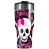WraptorSkinz Skin Wrap compatible with 2017 and newer RTIC Tumblers 30oz Splatter Girly Skull (TUMBLER NOT INCLUDED) view 1