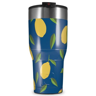 WraptorSkinz Skin Wrap compatible with 2017 and newer RTIC Tumblers 30oz Lemon Leaves Dark (TUMBLER NOT INCLUDED)