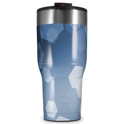 WraptorSkinz Skin Wrap compatible with 2017 and newer RTIC Tumblers 30oz Bokeh Hex Blue (TUMBLER NOT INCLUDED)